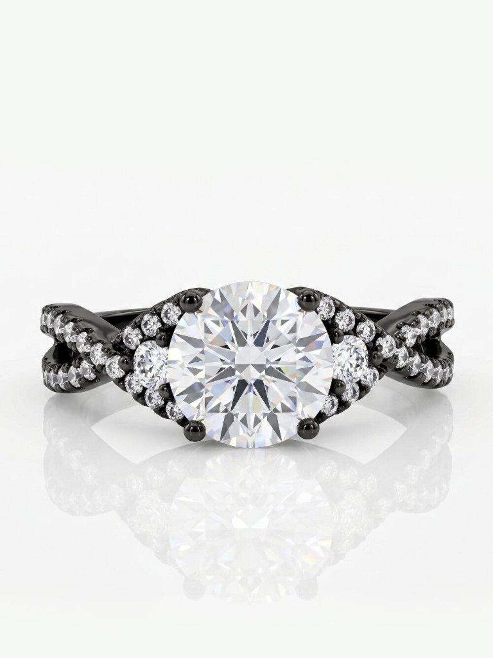 Charmed Aroma Black Gold ring set, size 7, 925 Sterling Silver